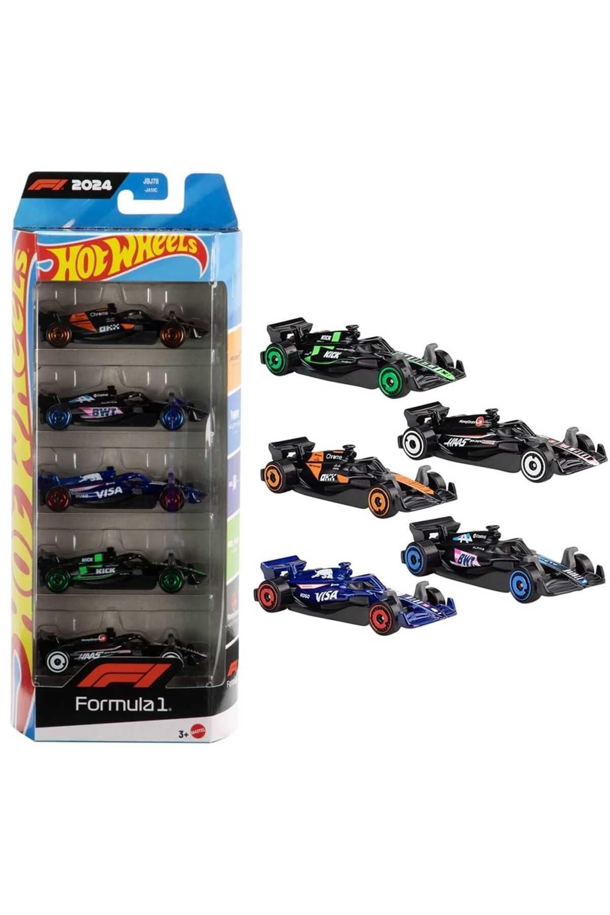 Hot Wheels 2024 Formula 1 Yarış Arabaları Koleksiyonu, 5'li Set