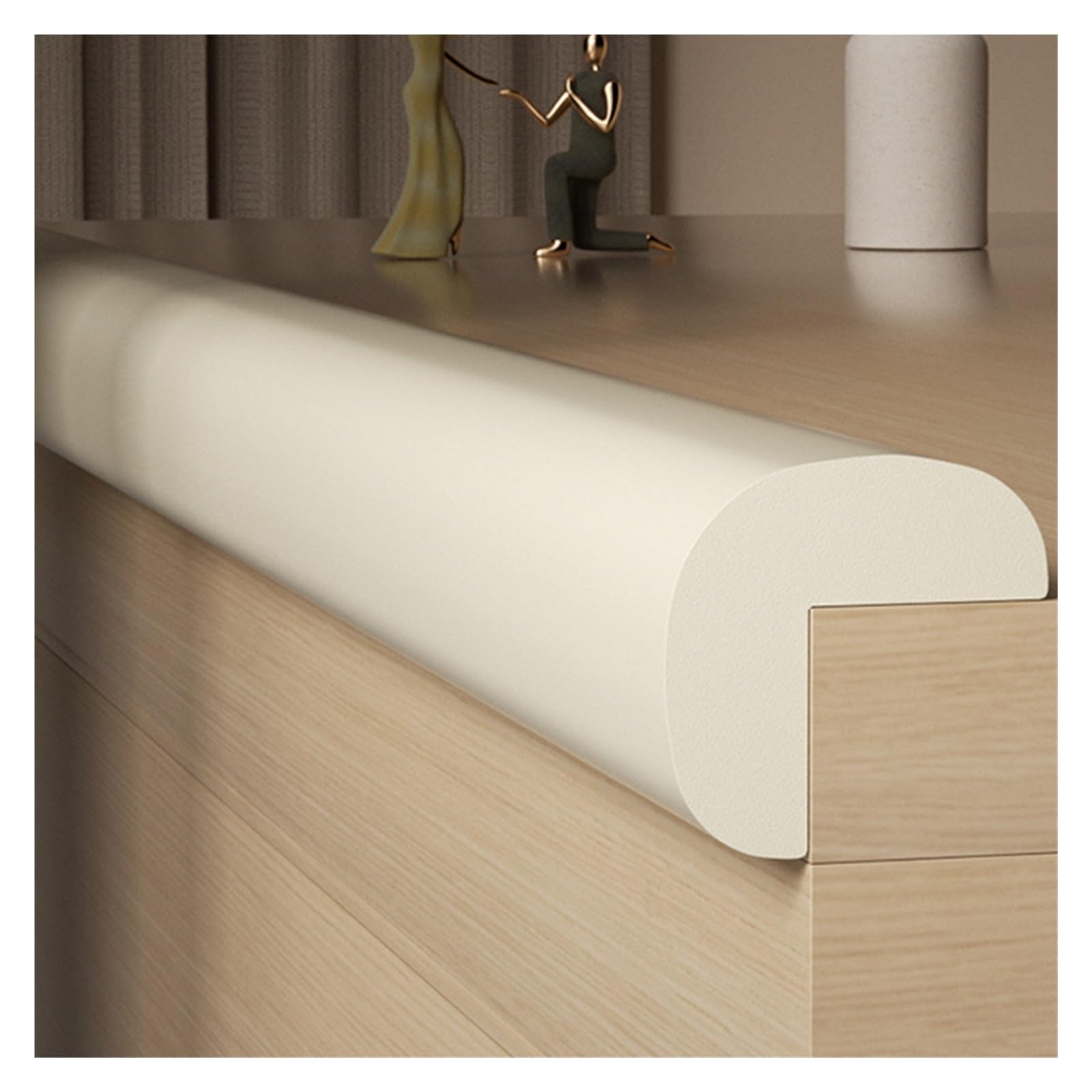 Schaumstoff-Sicherheitsstreifen, L-Typ Sicherheit Kantenschutzstreifen, Selbstklebend Kinder Antikollisionsstreifen, Tischecken Kissenstoßstange Für Möbel Schreibtisch Arbeitsplatte (Color : Beige,