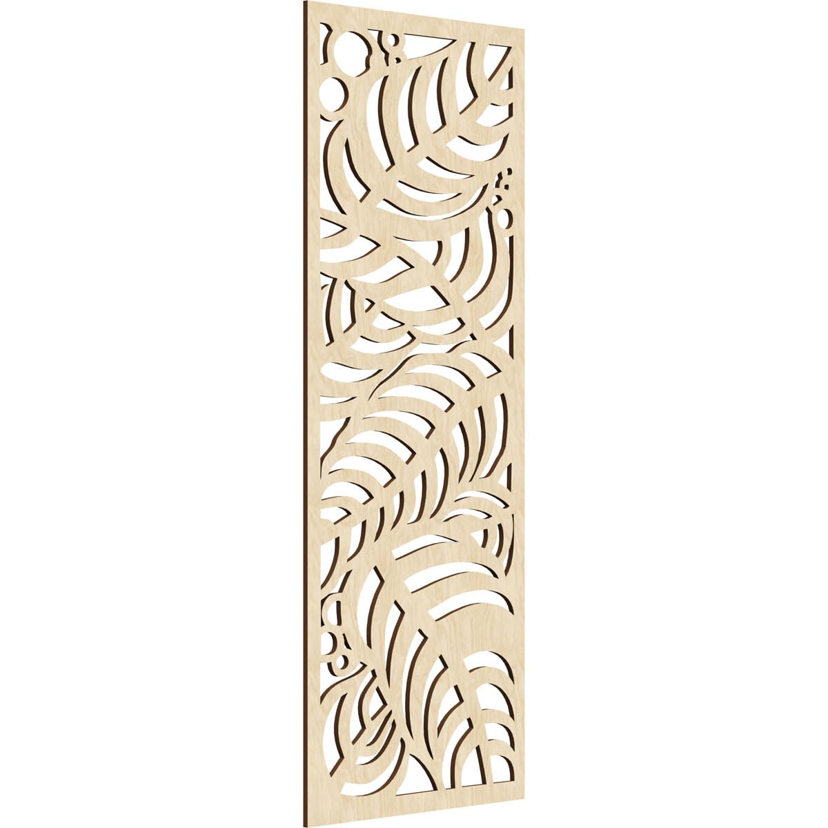 25 3/8"W x 64 3/8"H x 3/8"T Mills Decorative Fretwork Wood Wall Panels, Birch