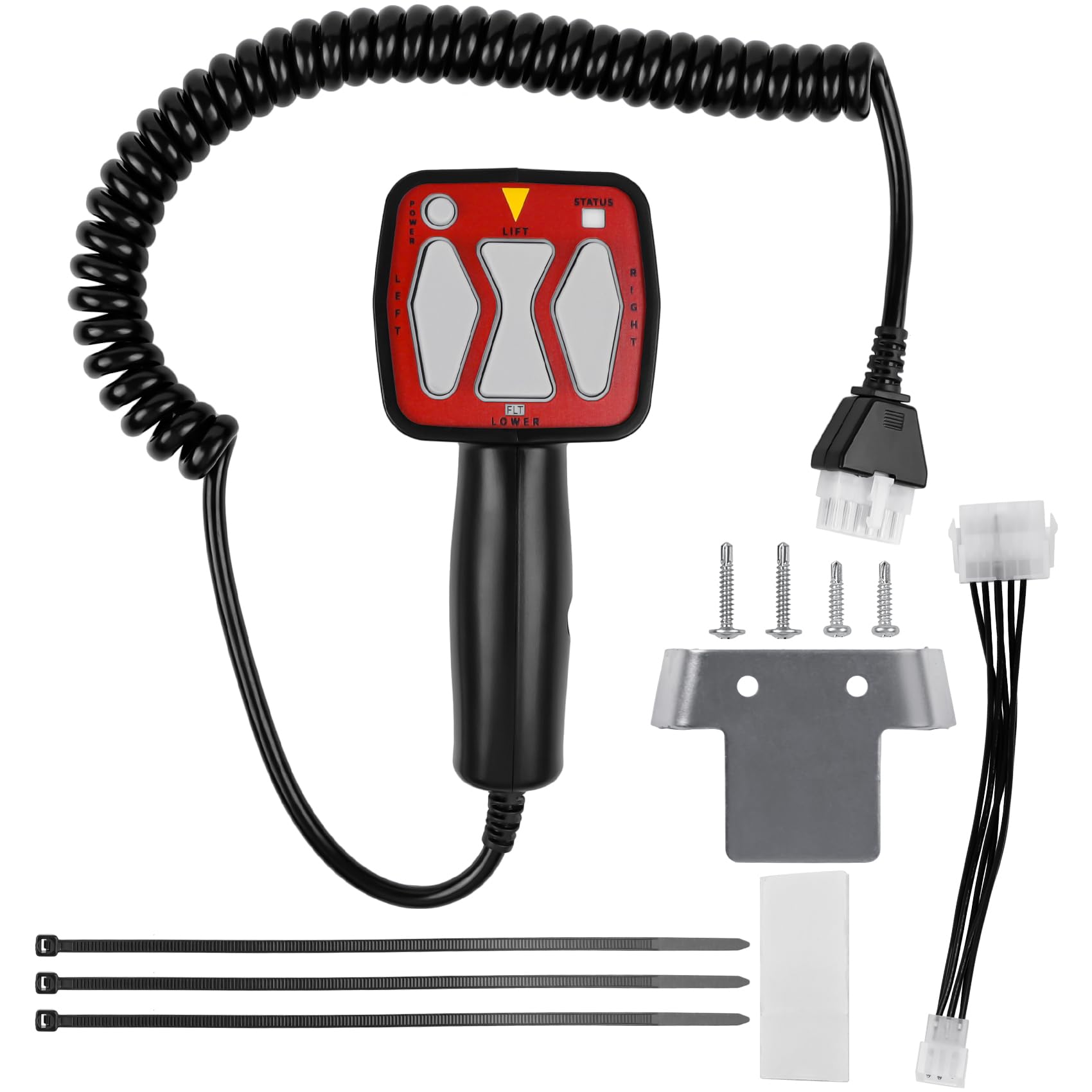 Photo 1 of ***VERY USED*** 1306902 Snowplow Handheld Controller Kit Compatible with Western and Fisher Snow Plow, Straight Blade Plow Controller Replace for Western 56462 Fisher 9400, with 12-pin to 6-pin Adapter Harness, Red