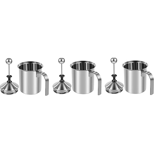 Sakar 3 pcs Stainless Steel Milk Frother 14oz/400ml Manual
