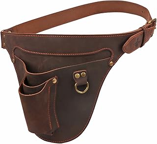 Tourbon Leather Tool Belt Pouch with 3 Pockets