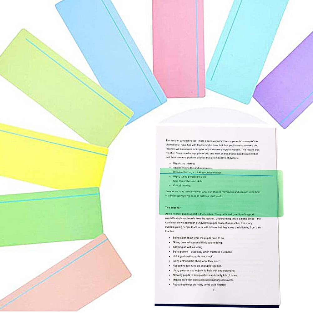 Adhd Ruler Dyslexia Reading Overlays Coloured – Pack Of 8 Assorted Color Reading ...