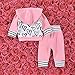 Kashoer 2Pcs Newborn Baby Girls Hand-painting Heart Tops Hoodies Pants Outfits Set (18-24M, Pink)