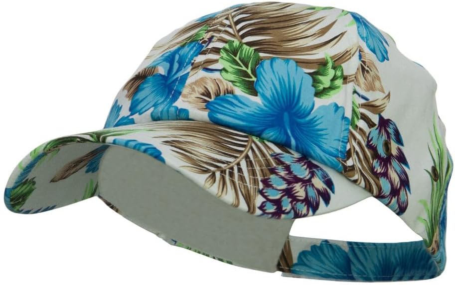 Low Profile Cotton Floral Cap - Blue OSFM