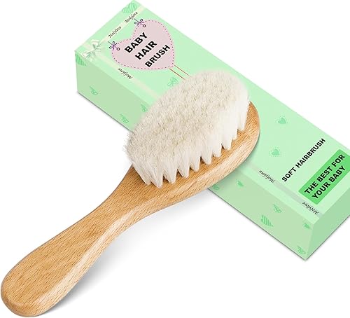 Miniatura 2 de Molylove Cepillo de pelo de bebé con mango de madera y cerdas de cabra súper suaves para recién nacidos y niños pequeños