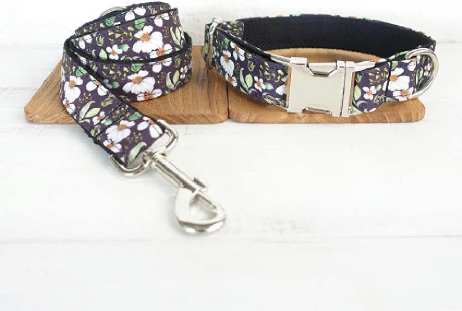 Collar de Perro Suave y Resistente con pequeñas Flores Collares de Perro 5 tamaños - Correa de Collar de Pajarita - S