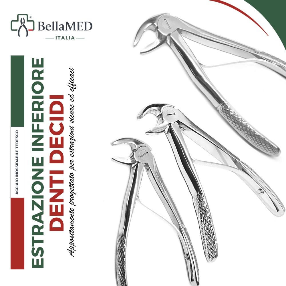 Baby Set 7 Pinze Estrazione Dentale Pediatrica CE | Acciaio Inossidabile, Autoclavabile, Impugnatura Ergonomica, Denti da Latte, Uso Professionale