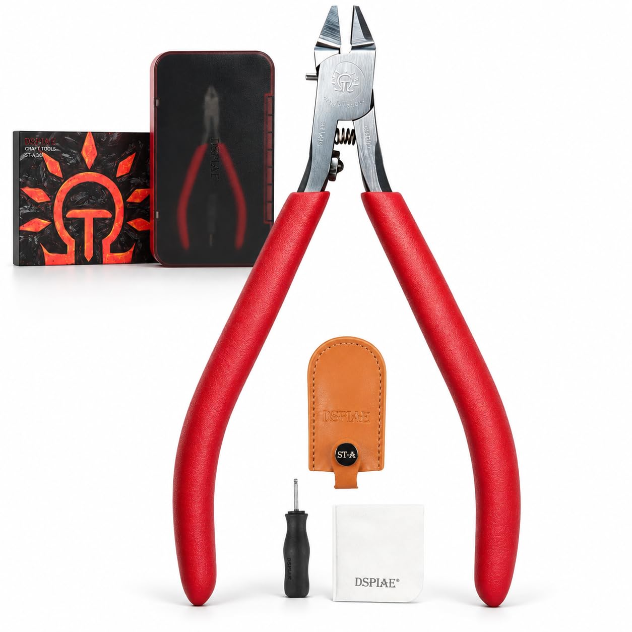 ST-A 3.0 Single Blade Nipper by DSPIAE – Precision Cutter for Gundam, Gunpla & Hobby Kits – Sharp Blade, Ergonomic Handle, Leather Cover