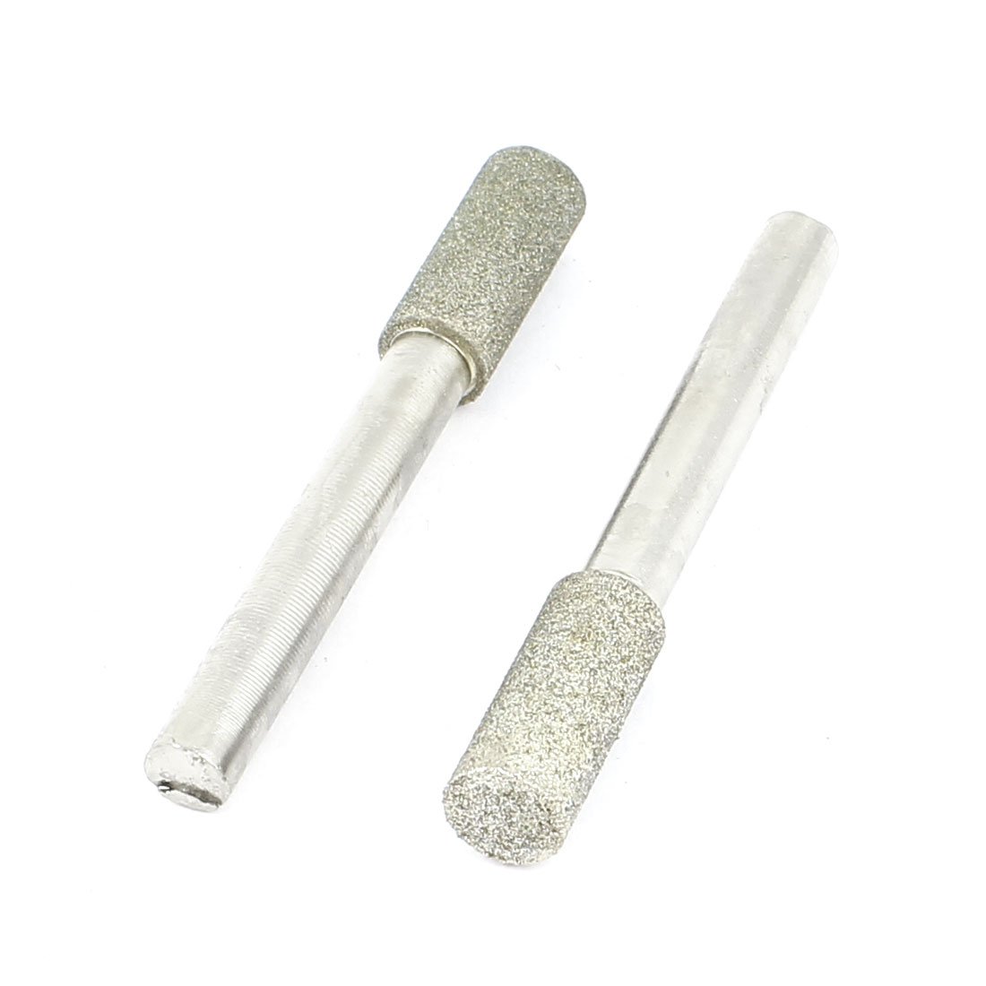 Uxcell Silver Sourcingmap 6Mm Shank 8Mm Cylinder Head Mounted Points Grinding Bit 2 Pcs