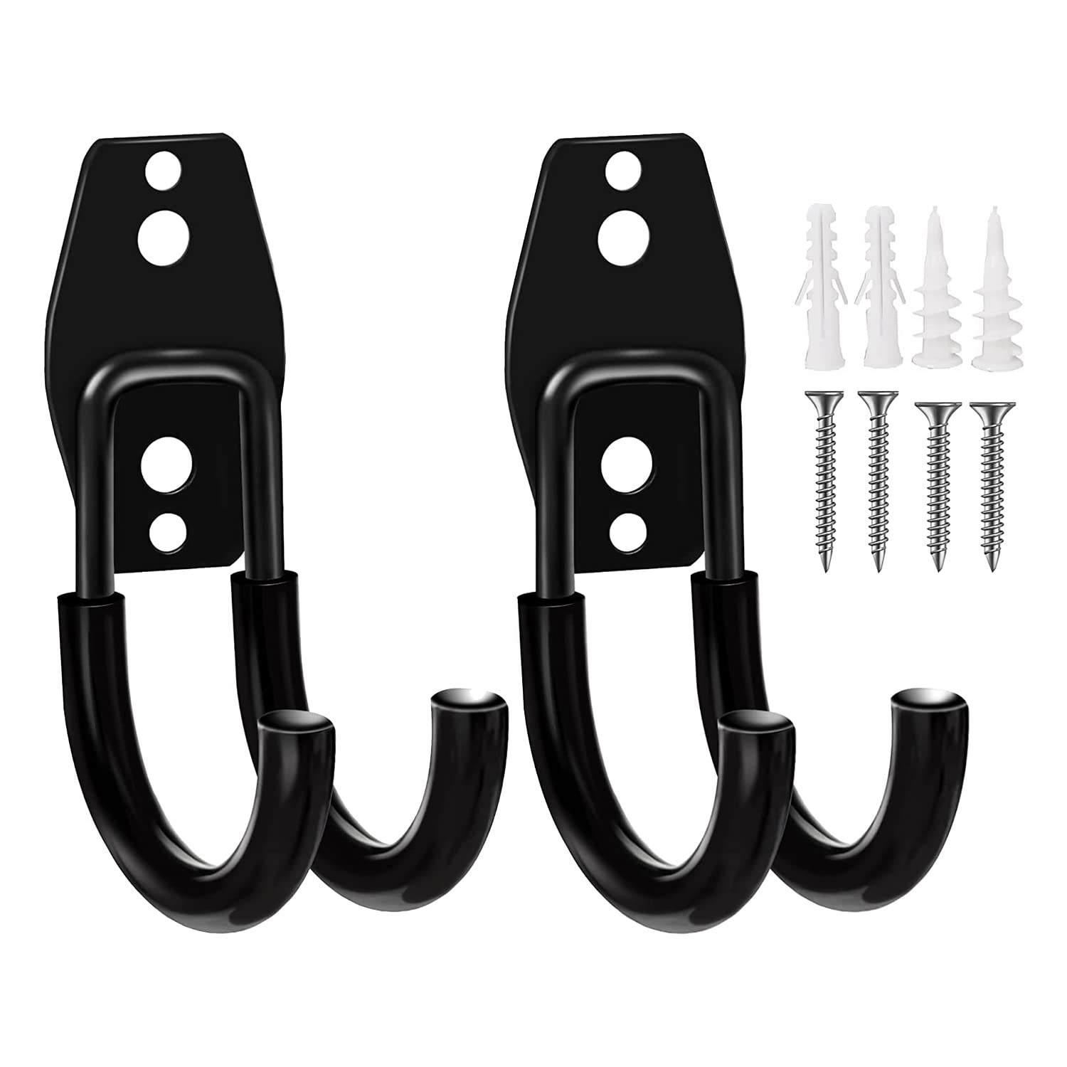 Littimoon Garage Hooks Heavy Duty Wall Mount Garage Hooks Metal Garage Hooks with Anti-Slip Coating J Hooks