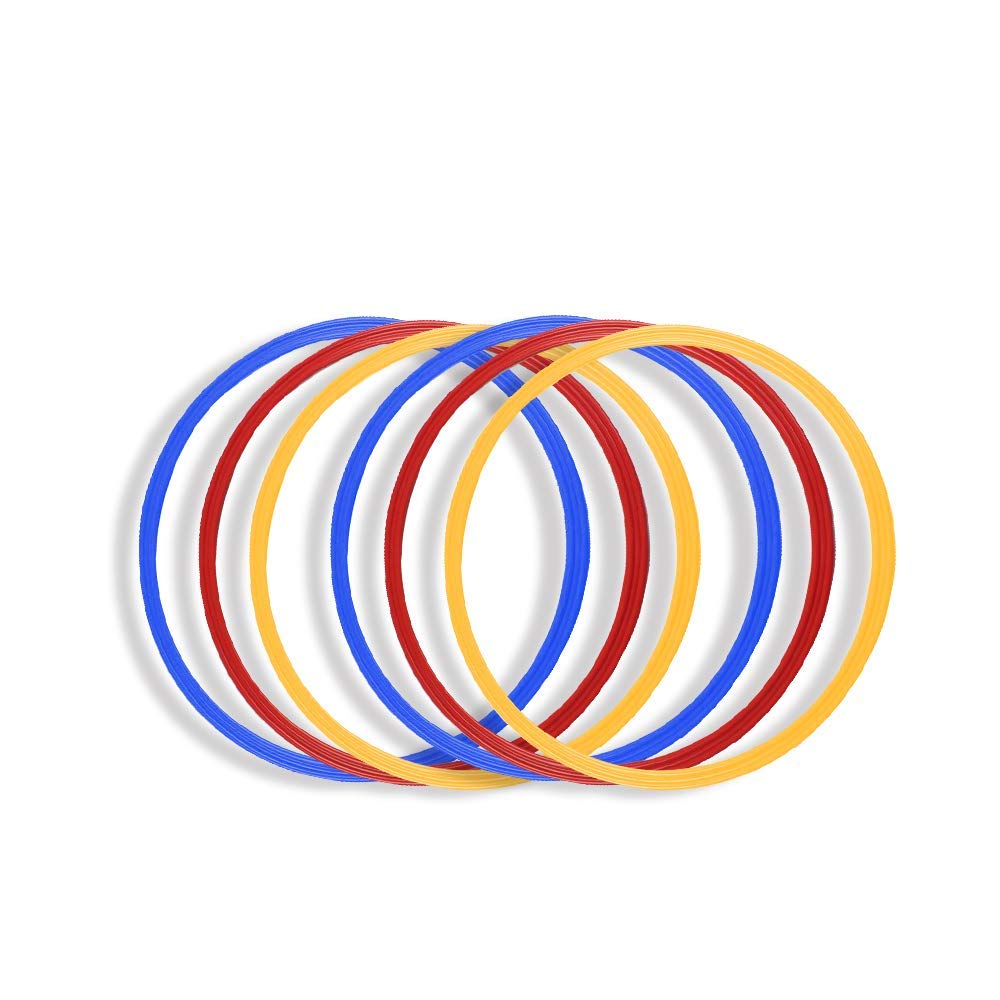 Jenngaoo Anelli da Allenamento per Calcio, 6 Pezzi Multicolor Sport Training Speed ​​Ring Football per velocità di Controllo Agility Training Skills - 16 Pollici di Diametro