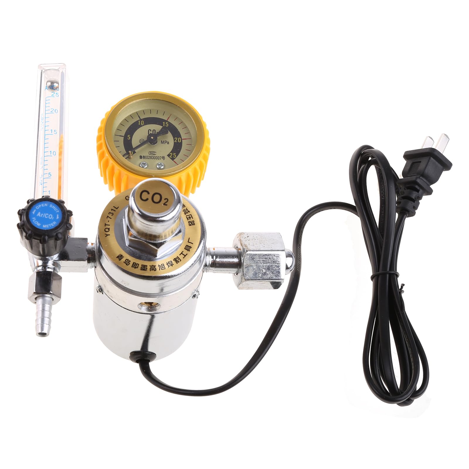 Tsophreniq Co2 Meter Carbon Dioxide Regulator Mig Tig Meter Pressure Gauge Range 0-25Mpa Heated Welding Regulator