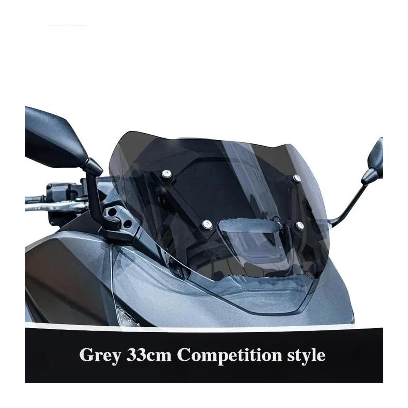 Deflector Viento Parabrisas Motocicleta Elevado Deflectores Viento Pantalla Negra para Forza 750 NSS750 2025(Grey 33cm)