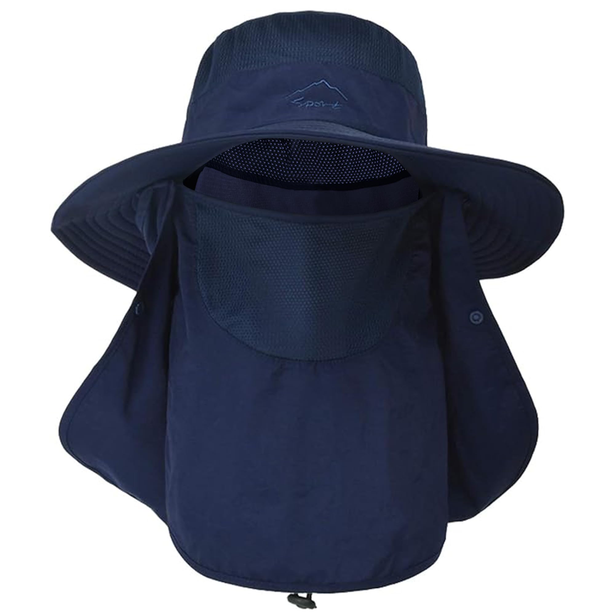 ehsbuy Fischerhut Herren Breiter Krempe Mesh Tropenhut Safari Hut Faltbar Sonnenhut mit Gesichtsbedeckung Nackenklappe