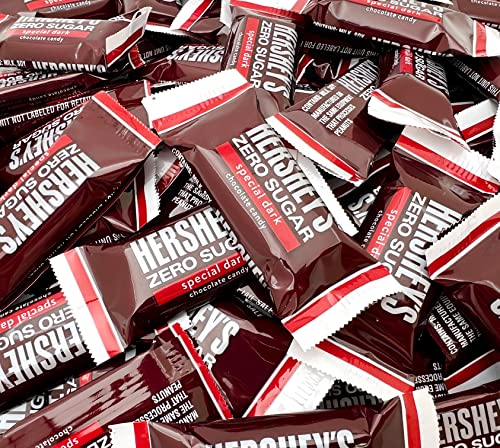 Crazyoutlet Hershey’s Zero Sugar Special Dark Sugar Free Mildly Sweet Chocolate Candy Bite Size Bars, Bulk Pack 2 Pounds #TOP30