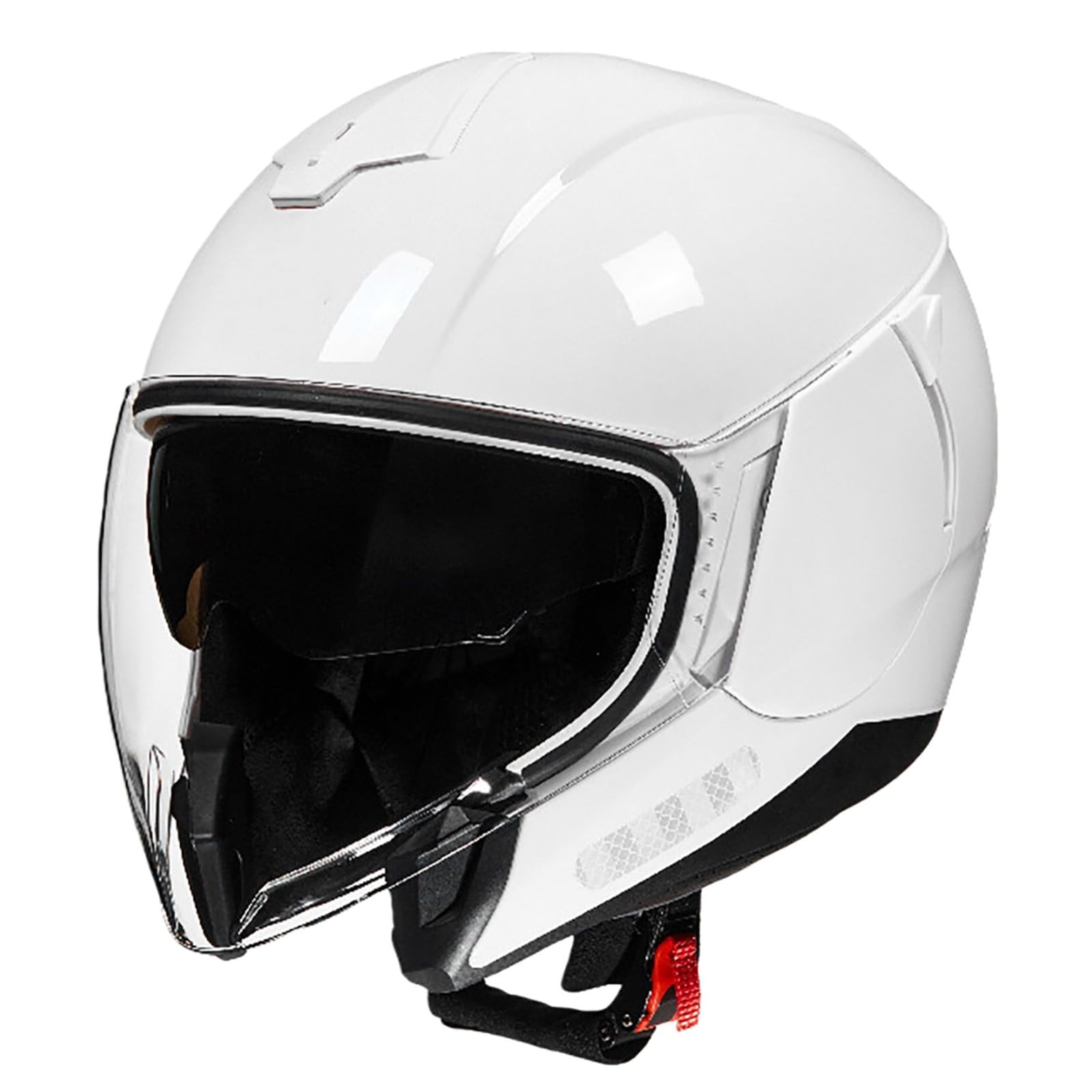 Kask motocyklowy otwarty dla dorosłych (mężczyzn i kobiet), kask motorowerowy, skuter i cruiser z wizjerem, skorupa ABS w połączeniu z warstwą buforową EPS, zatwierdzony DOT/ECE.