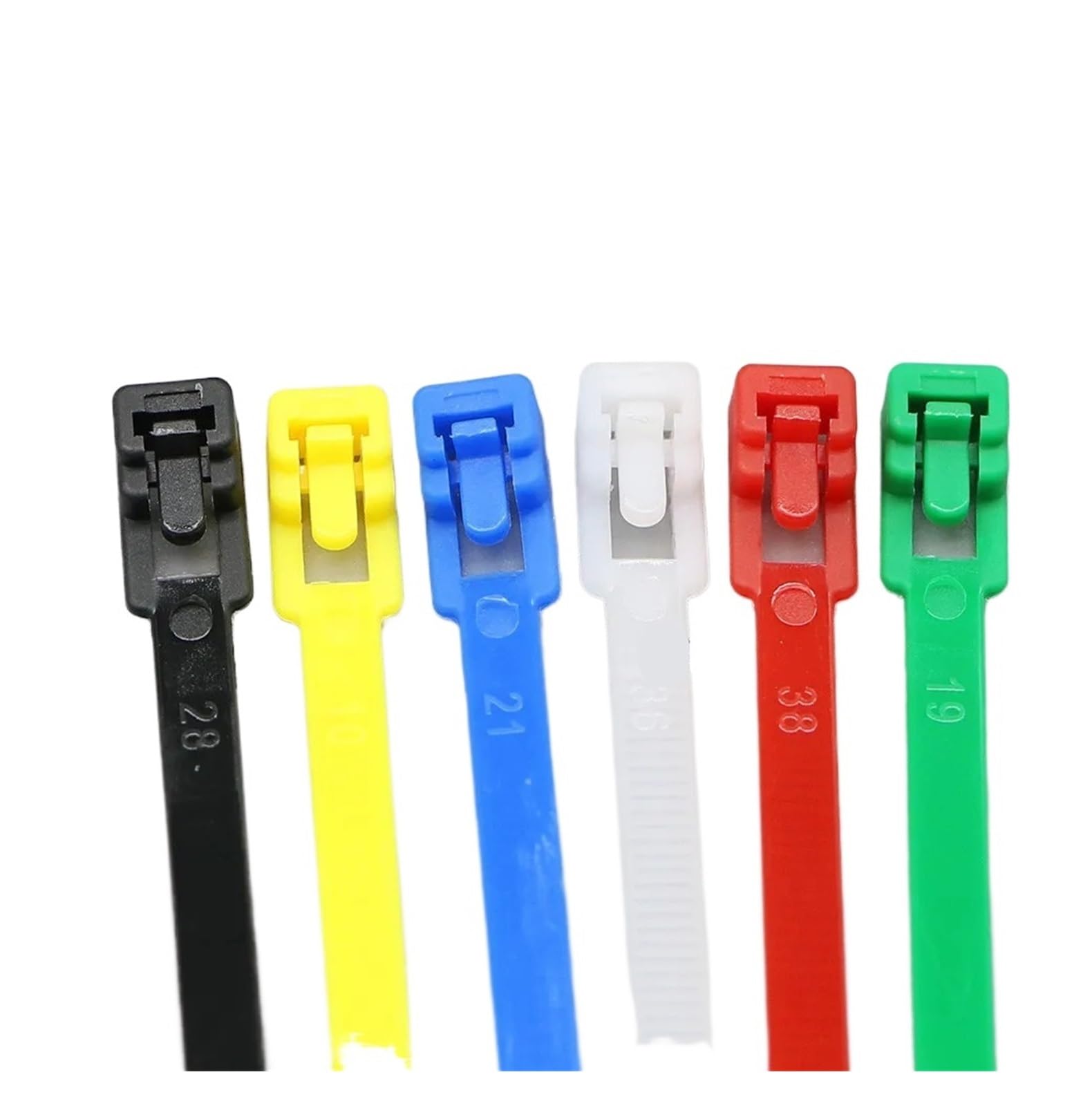 Fascette per cavi regolabili con fibbia, 50 pezzi, fascette in plastica riutilizzabili, fascette fissabili in nylon, colore nero (nero, 8 x 600 mm)
