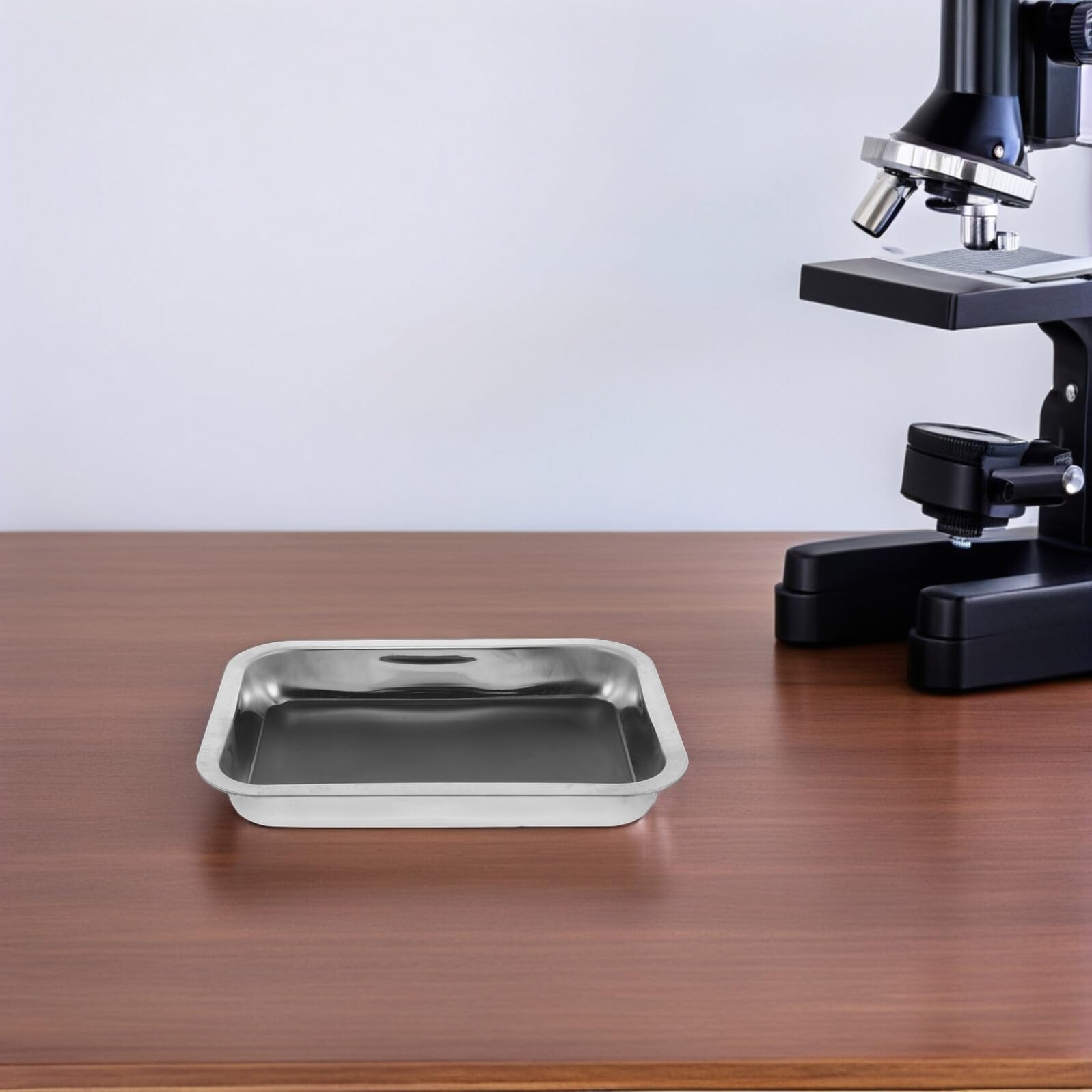 Sosoport Vassoio in Acciaio Inox per Dissezione Base Rivestita in Cera e Bordi Arrotondati Resistente e Stabile per Uso in Laboratorio e Aula