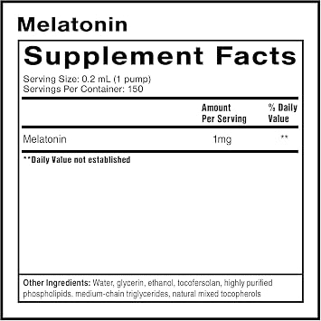 Quicksilver Scientific Liposomal Melatonin, Bedtime, Efficient, 30 ml | Bedtime, Jet Lag and Immune Support, Efficient Superior Absorption 1mg to Minimize Grogginess, Sleep Aid, Circadian Rhythm