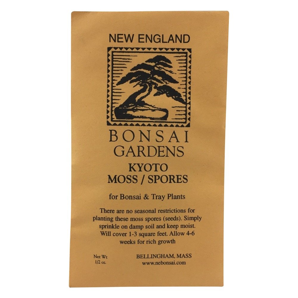 Moss Spores for Bonsai Trees - Covers Up to Three Square Feet, Bright Green Velvet Kyoto Bonsai Moss That is Weed Free, Indefinite Shelf Life