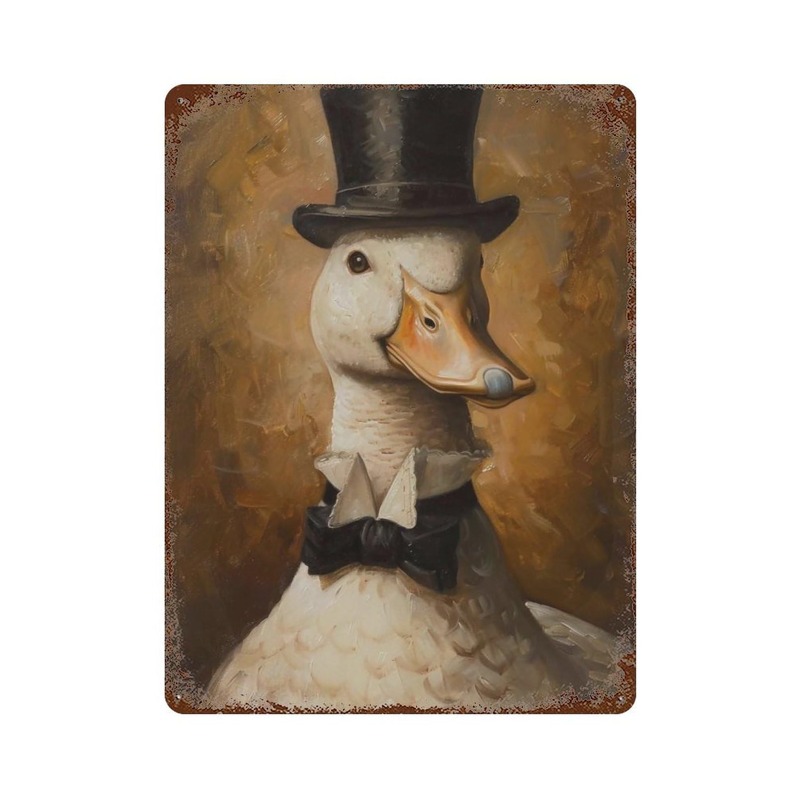 YHGERTKU Gentleman Duck 03 Wall Art Retro Iron Vintage Metal Tin Sign Poster Modern Decor for Living Rooms Gift 40x30cm