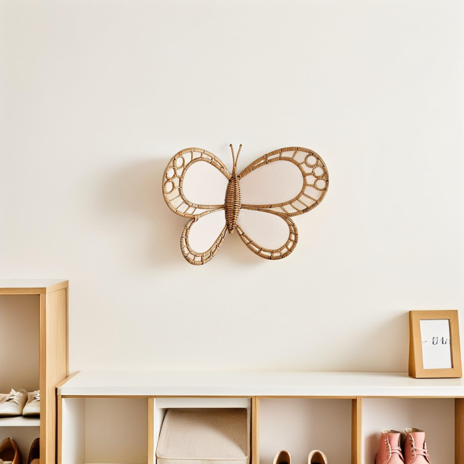 NOLITOY Decoración de Pared de Ratán Natural Escultura Tejida para Dormitorio y Habitación Infantil Arte Bohemio Grande para Sala y Jardín