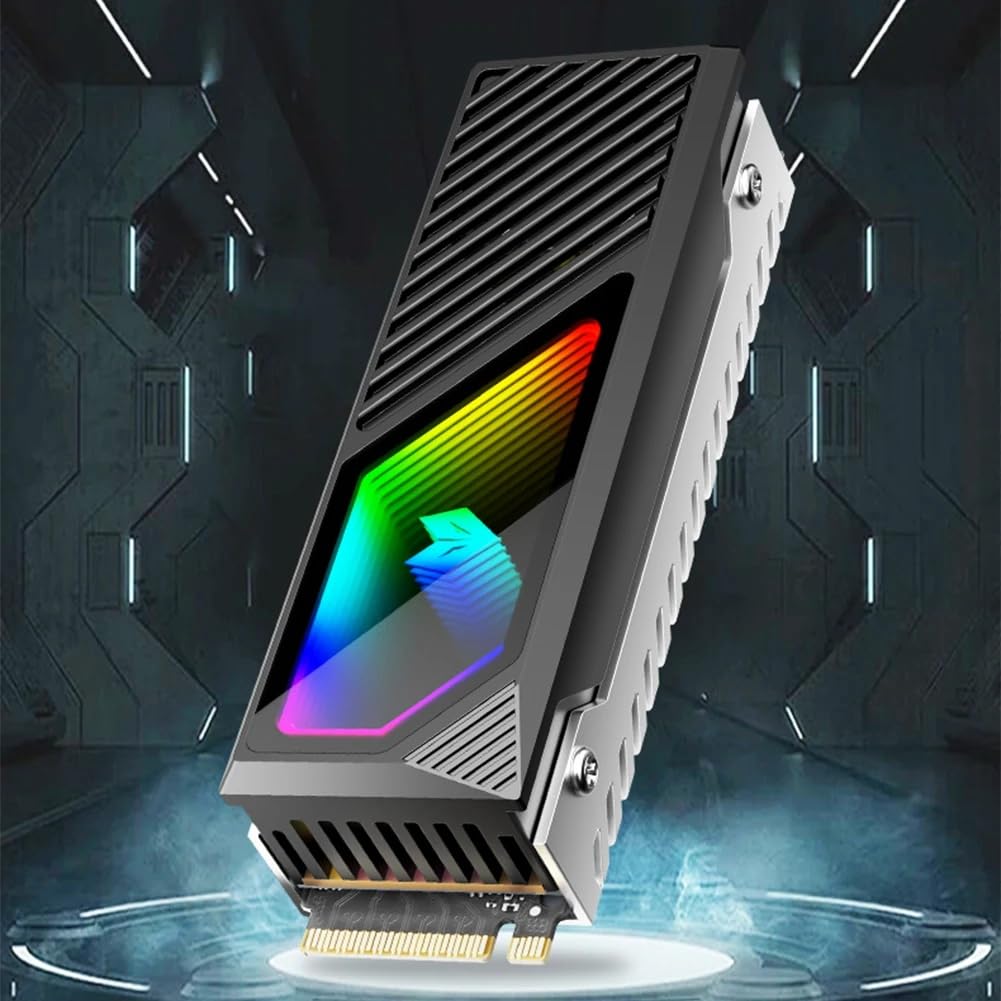 Chłodnica dysku półprzewodnikowego wbudowany wentylator dysk twardy radiator 5V 3-pinowy ARGB mosiężny radiator A