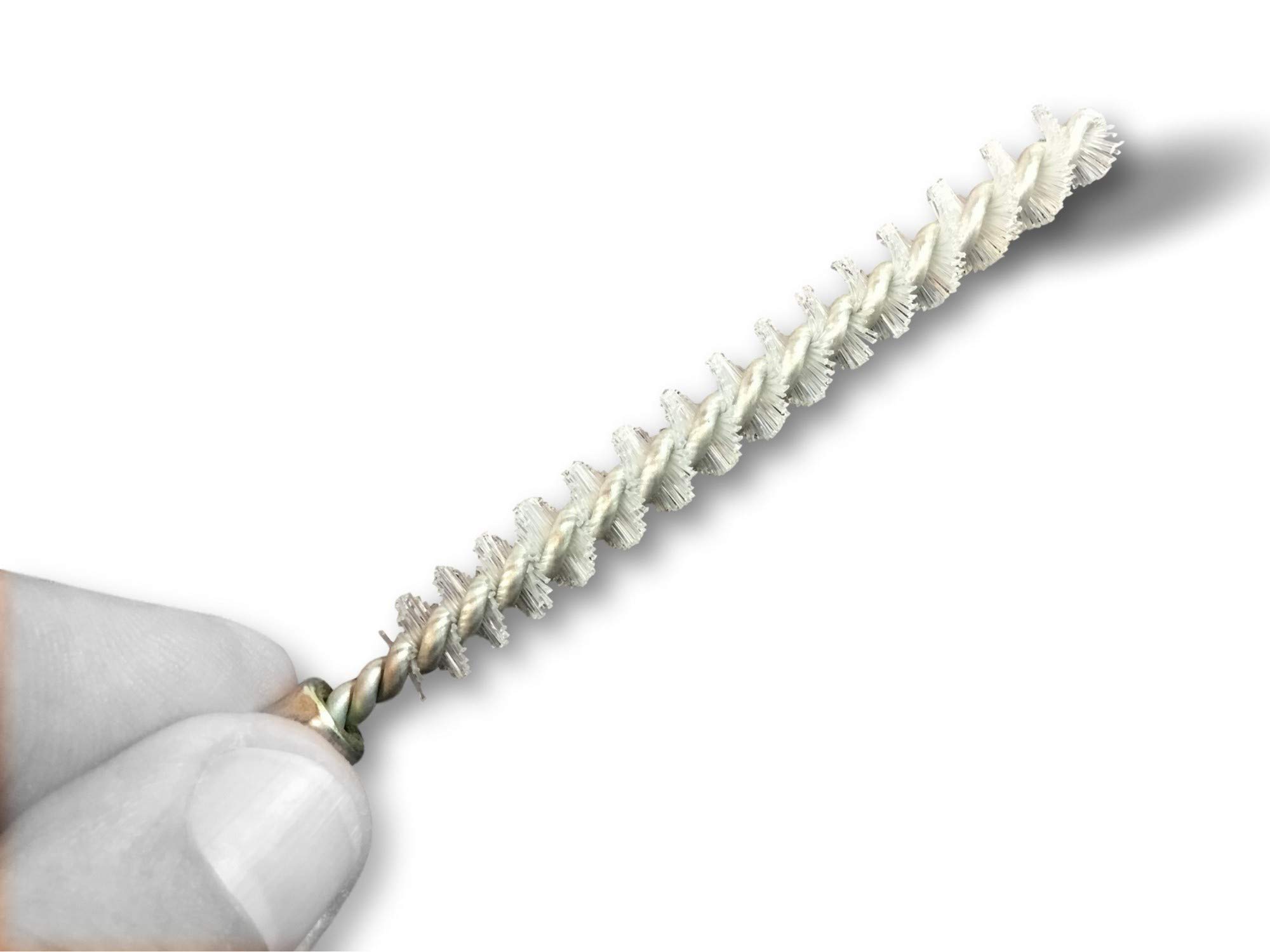Kibros Lot 10 écouvillons Nylon condenseur raccord M6 Ø 8 mm | Raccord laiton taraudé M6 femelle, torsade acier galvanisé, fil nylon, nettoyage échangeurs et condenseurs Ø 8 mm.