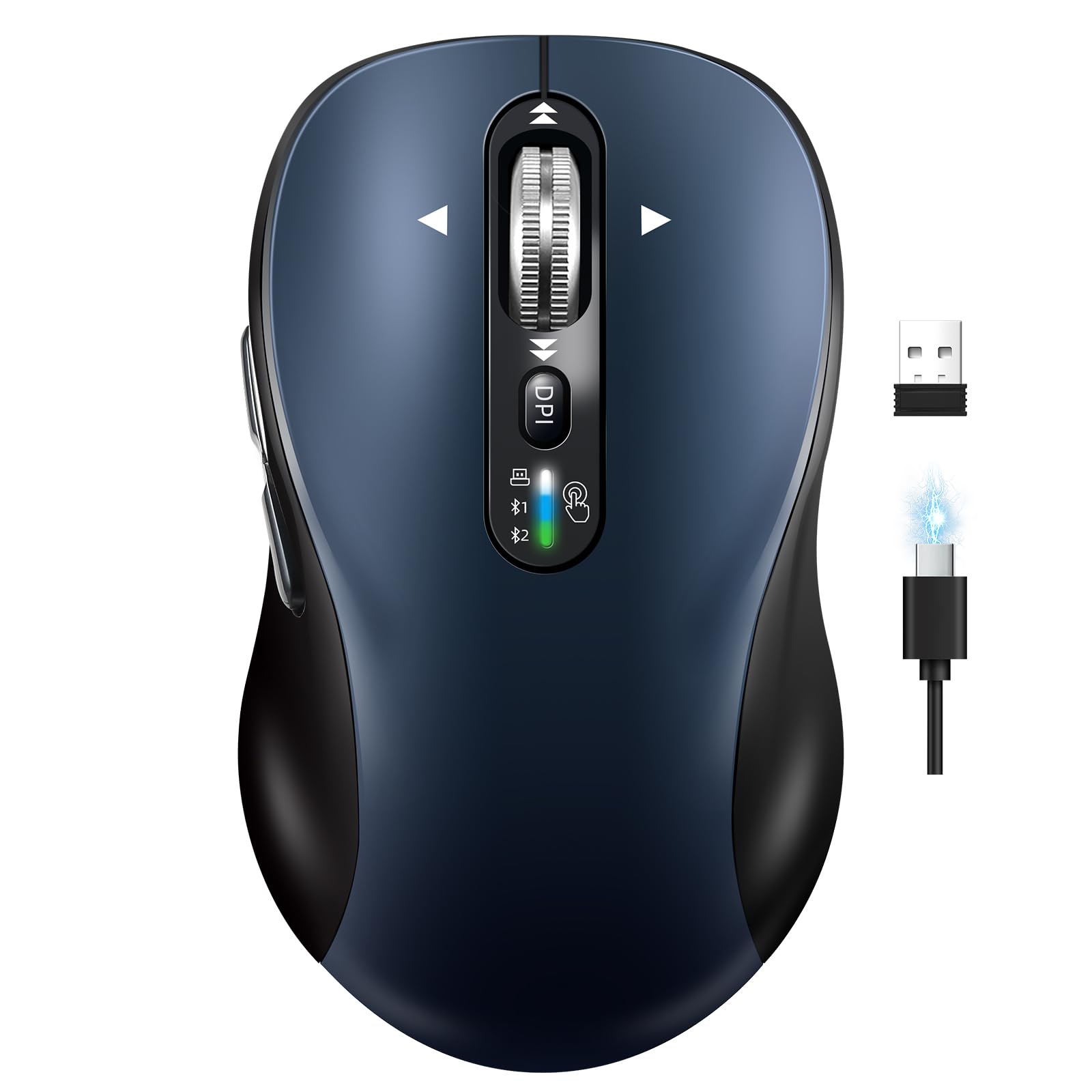 Amazon.com: Wireless Bluetooth Mouse for Laptop,USB+BT×2