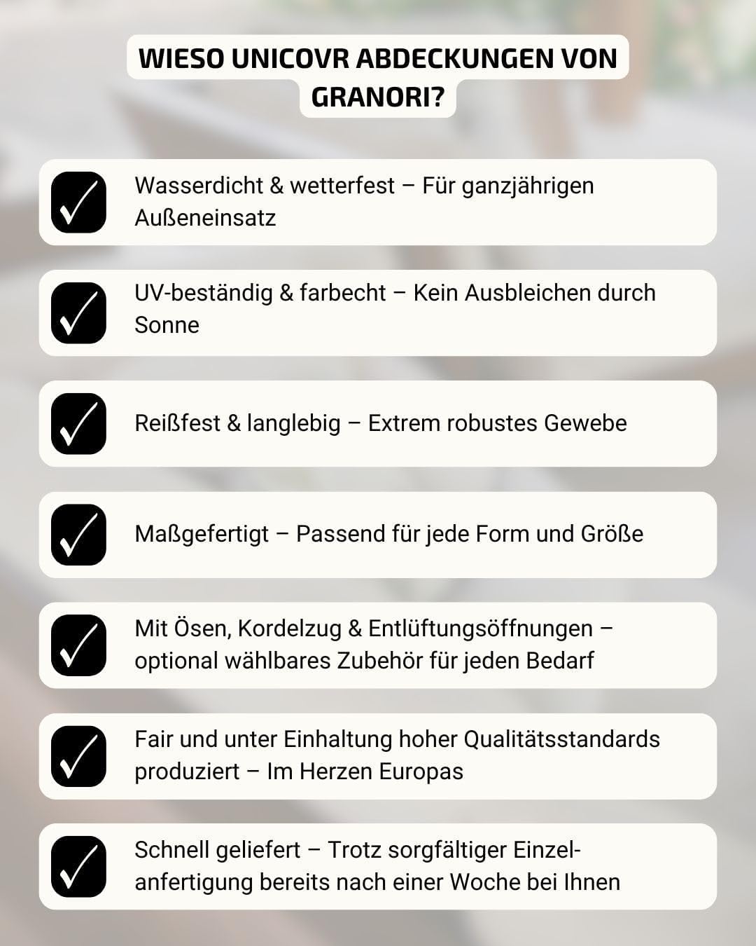 Wasserdichte Abdeckung nach Maß für Maschinen, Geräte & Technik | Individuelle Outdoor-Schutzhülle – wetterfest, UV-stabil & optional mit Ösen, Gummizug, Reißverschluss | 100 % UNICOVR – Das Original