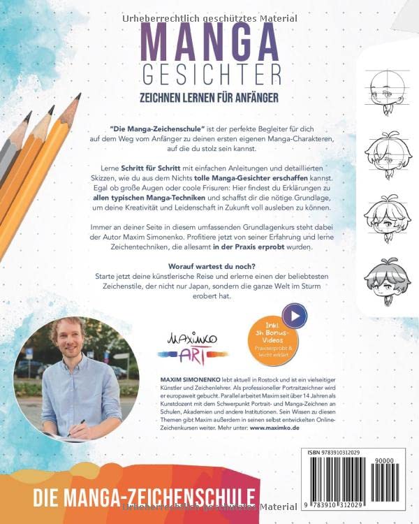 Die Manga-Zeichenschule: Manga-Gesichter zeichnen lernen für Anfänger | Mit einfachen Techniken Schritt für Schritt eigene Charaktere entwickeln – Praxiserprobt & leicht erklärt inkl. 3h Bonus-Videos Taschenbuch – 5. Oktober 2022 - Image 3