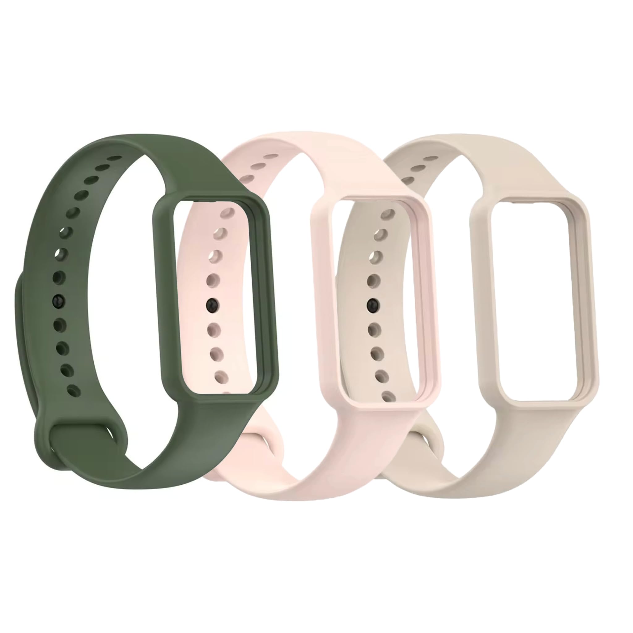 Valente Soft silicone watch bands Compatible with Amazfit Band 7 (Pack Of 3) (Dark Green, Peach & Cream) (B0D6NCPNVJ) Amazon Price History, Amazon Price Tracker