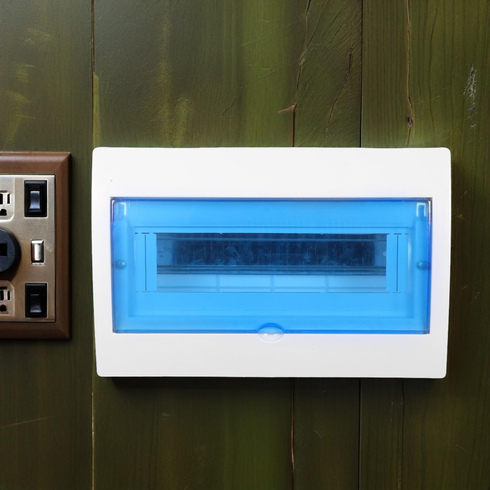 Wetterfester Kunststoff Sicherungskasten 12 Wege mit Din Schiene Außenverteiler für Private und Gewerbliche Elektroinstallation