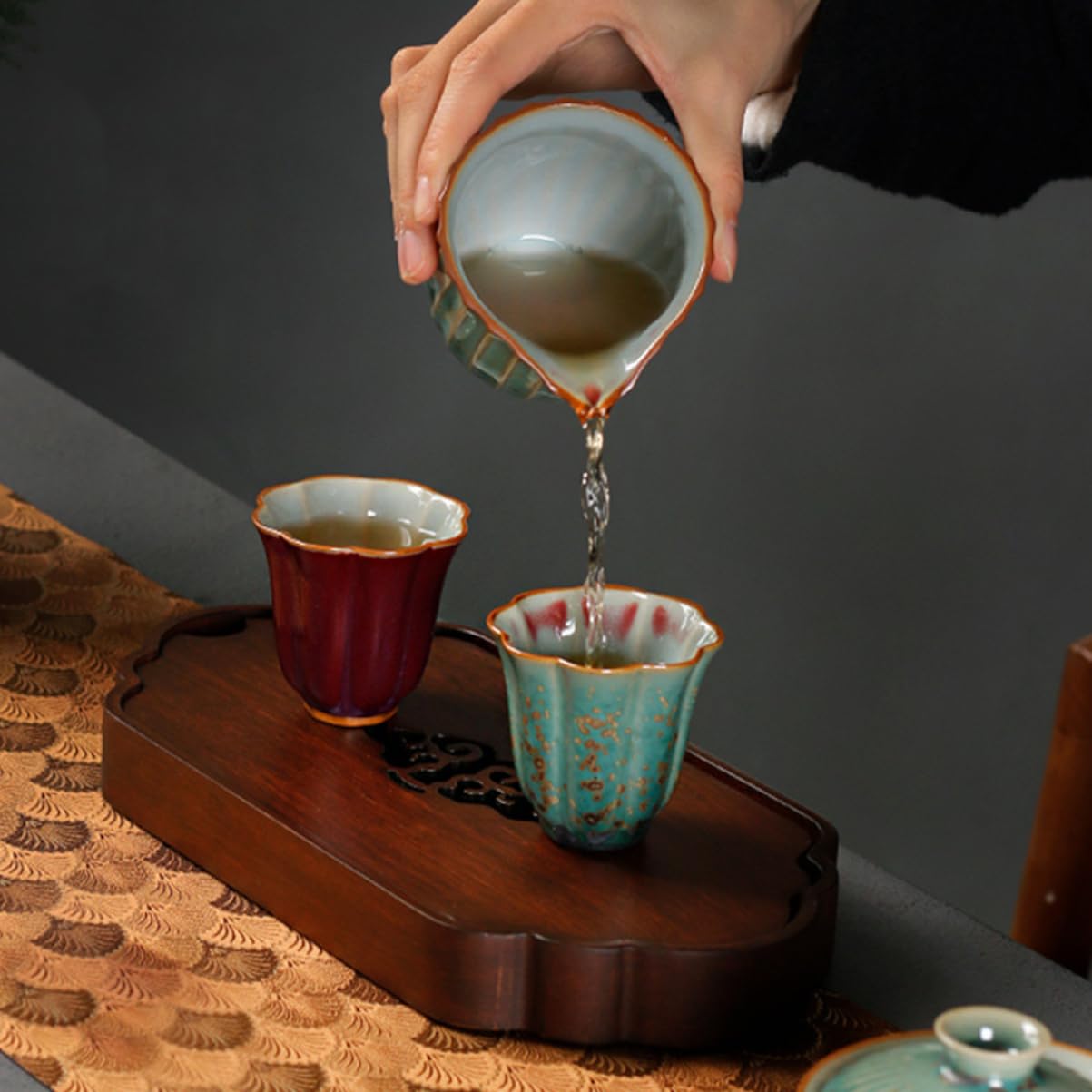 PRETYZOOM Taza de Té Estilo Kung Fu Fácil de Limpiar y Forma Redonda de Cerámica Verde de 70ml para Infusiones Diseño Delicado y Segura para Uso Diario