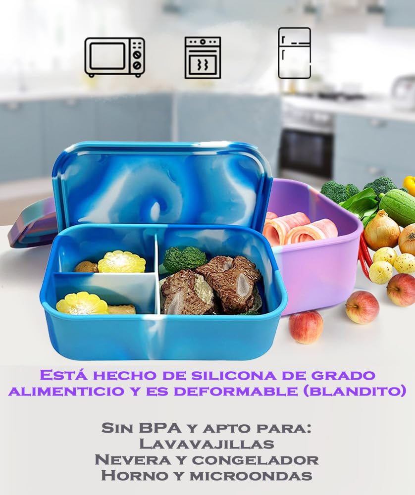 Contenitore per il pranzo Monbento MB Tresor per bambini, 3 scomparti, 800 ml, senza BPA, motivo