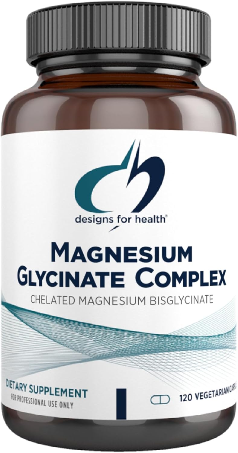 Designs for Health Magnesium Glycinate Complex – Chelated Magnesium Bisglycinate + High Absorption Magnesium Oxide for Heart Health, Immune Support & Bone Strength – Vegan (120 Capsules) Designs for Health Magnesium Glycinate Complex – Chelated Magnesium Bisglycinate + High Absorption Magnesium Oxide for Heart Health, Immune Support & Bone Strength – Vegan (120 Capsules)