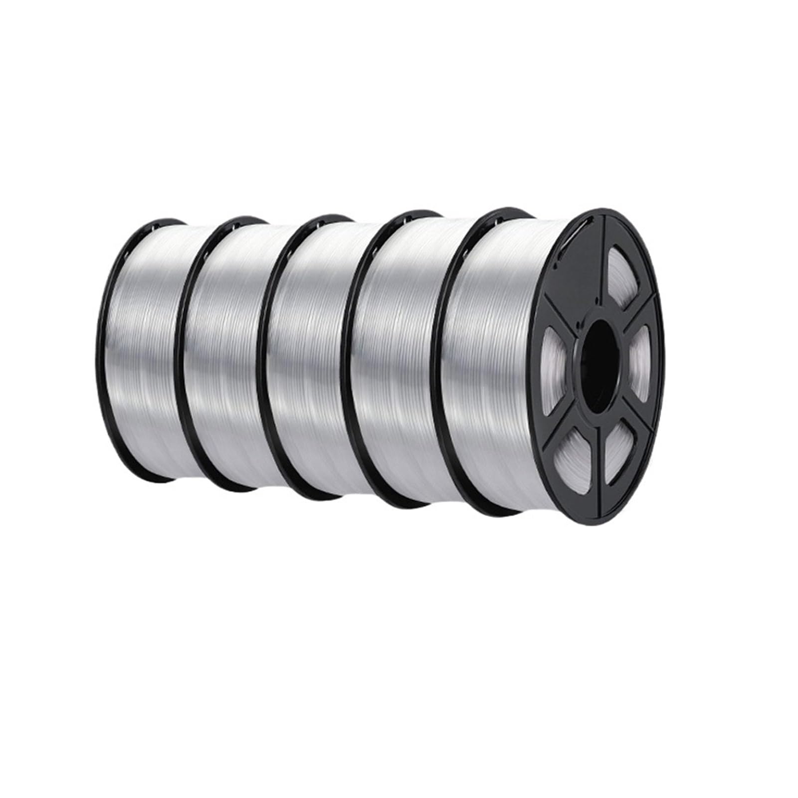 Filament do drukarek 3D, Filament PETG 5KG 1,75 mm do włókien do drukarek 3D, półprzezroczyste materiały do ​​druku 3D Pakowanie w worki próżniowe(BLACK PETG 5pcs)