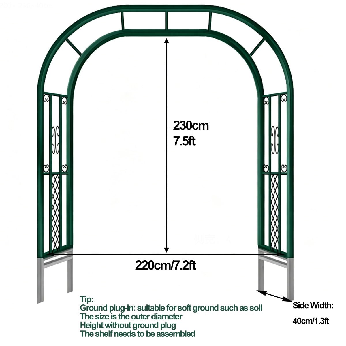 Gar Arch Trellis do roślin pnących 220 cm metalowy łuk różany z ziemią kes na zewnątrz wsparcie Ele biały design