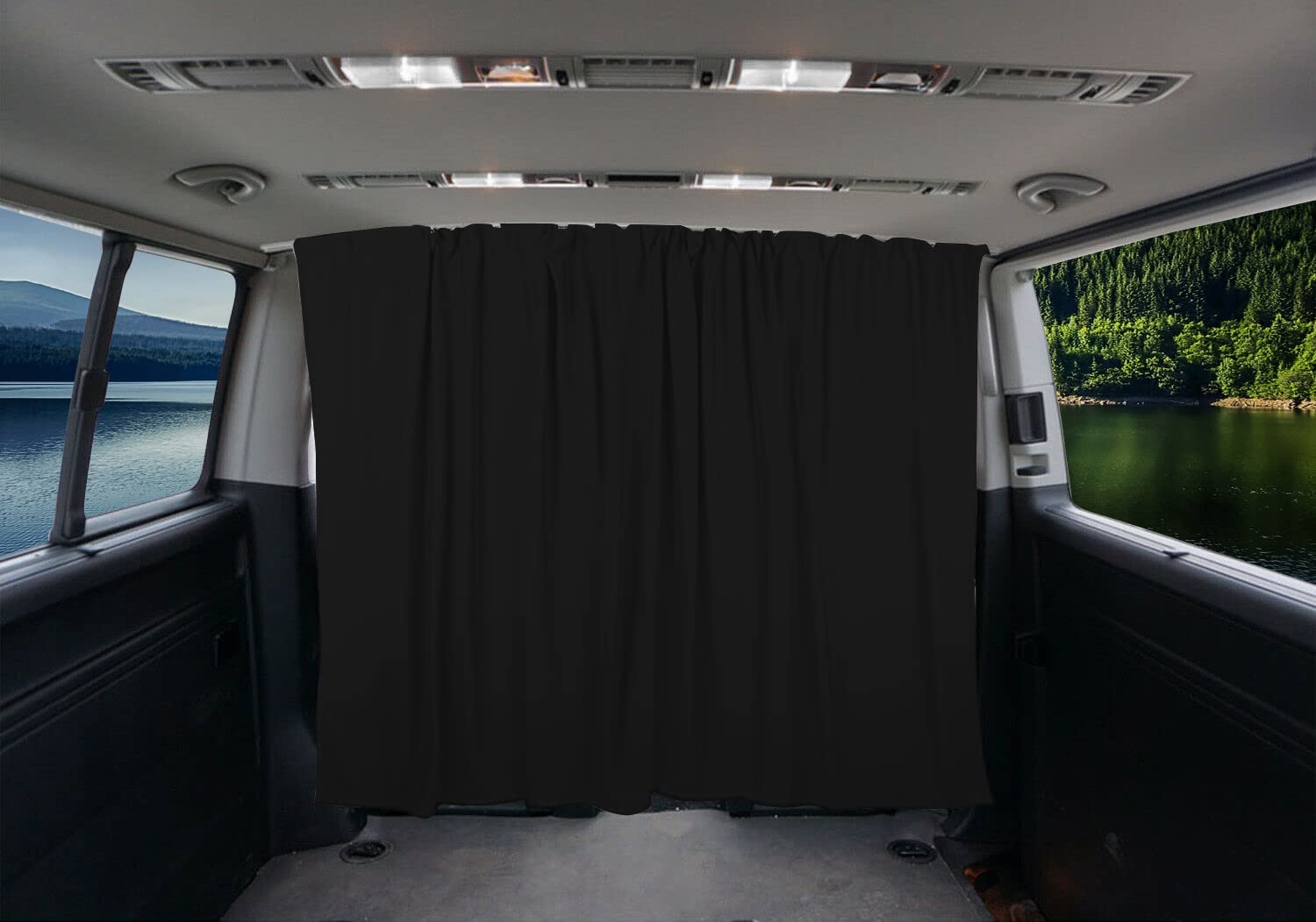 BREMER SITZBEZÜGE Kabina Ochrona przeciwsłoneczna Kurtyna kabinowa kompatybilna z VW T5 T6 T6.1 Multivan Transporter Caravelle Black Camping Akcesoria do kamperów