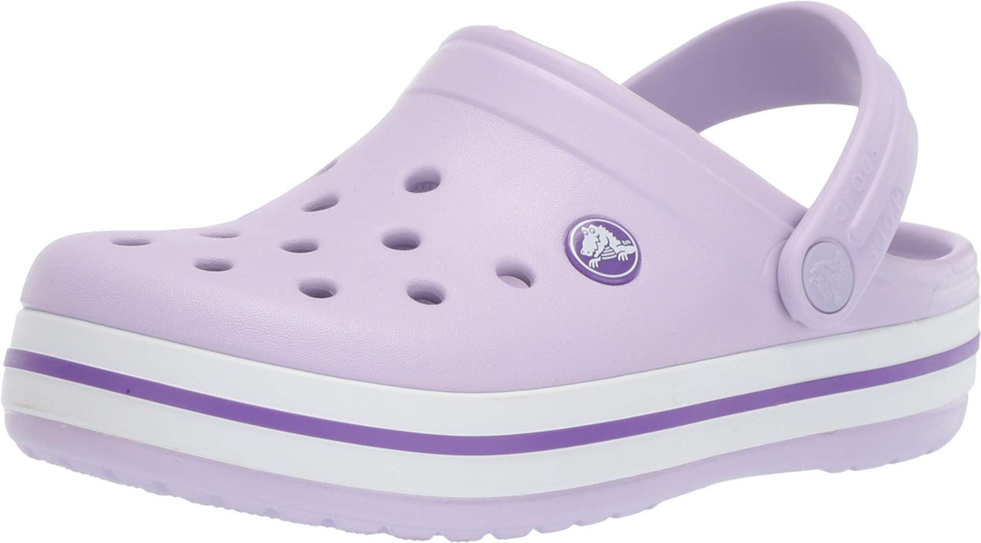 Crocs Kids' Crocband Clog , Lavender/Neon Purple, 4 Big Kid