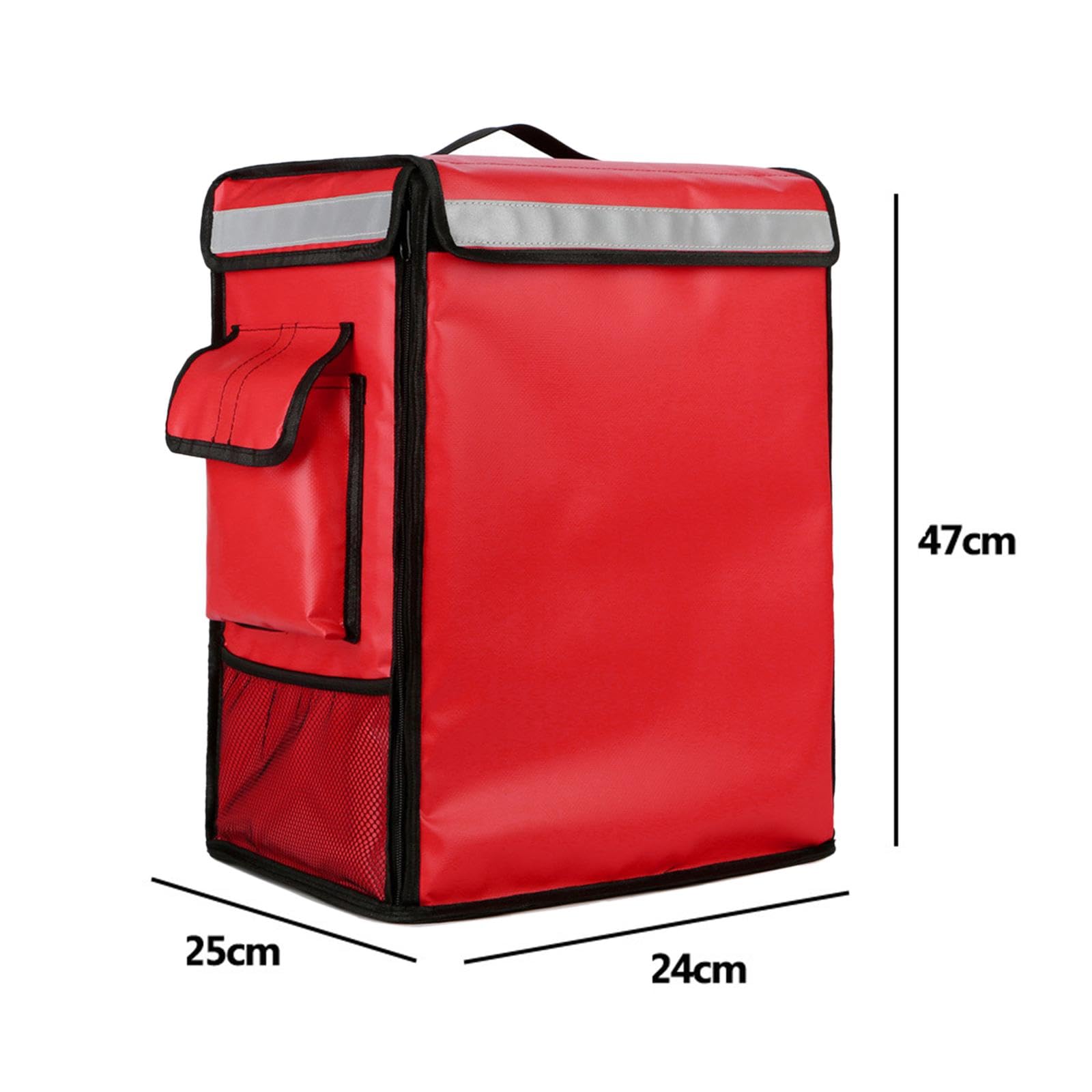 Mochila Isotérmica Expandible para El Reparto de Comidas Frías Y Calientes, con Portavasos Y Tela Oxford, Ideal para Servicios de Catering, Rojo, Individual