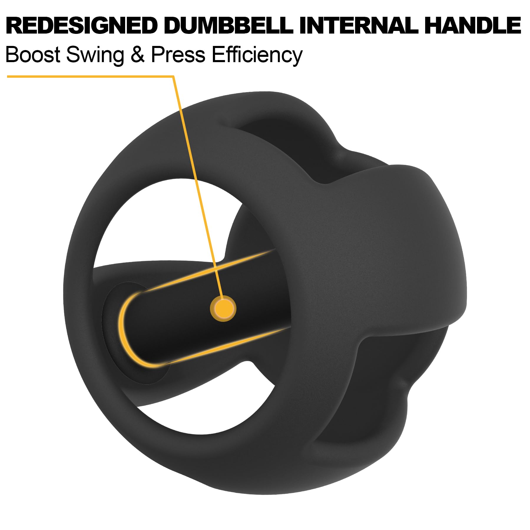 POWER GUIDANCE Spherebell Dumbbells + Kettlebell, Achieve Peak Exercise Performance while Minimizing Stress on Joints (Black-5.5LB)