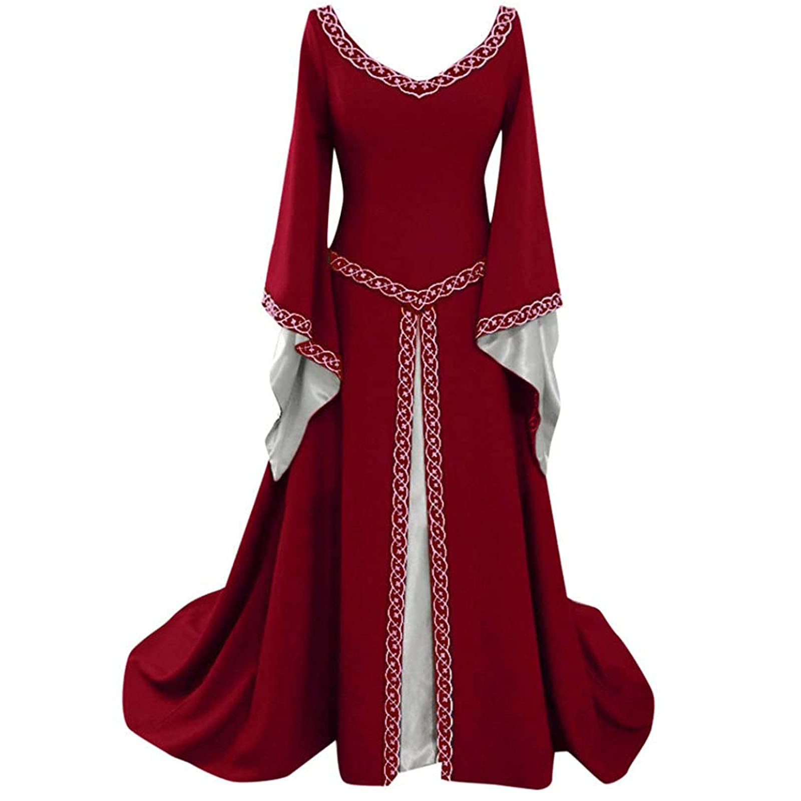 Vestidos Medieval para Mujer, con Mangas Trompeta, Medieval Victoriana, Vestido de Reina renacentista, gótico, Maxi Vestido de Carnaval, Halloween, Fiesta, Princesa, Disfraz