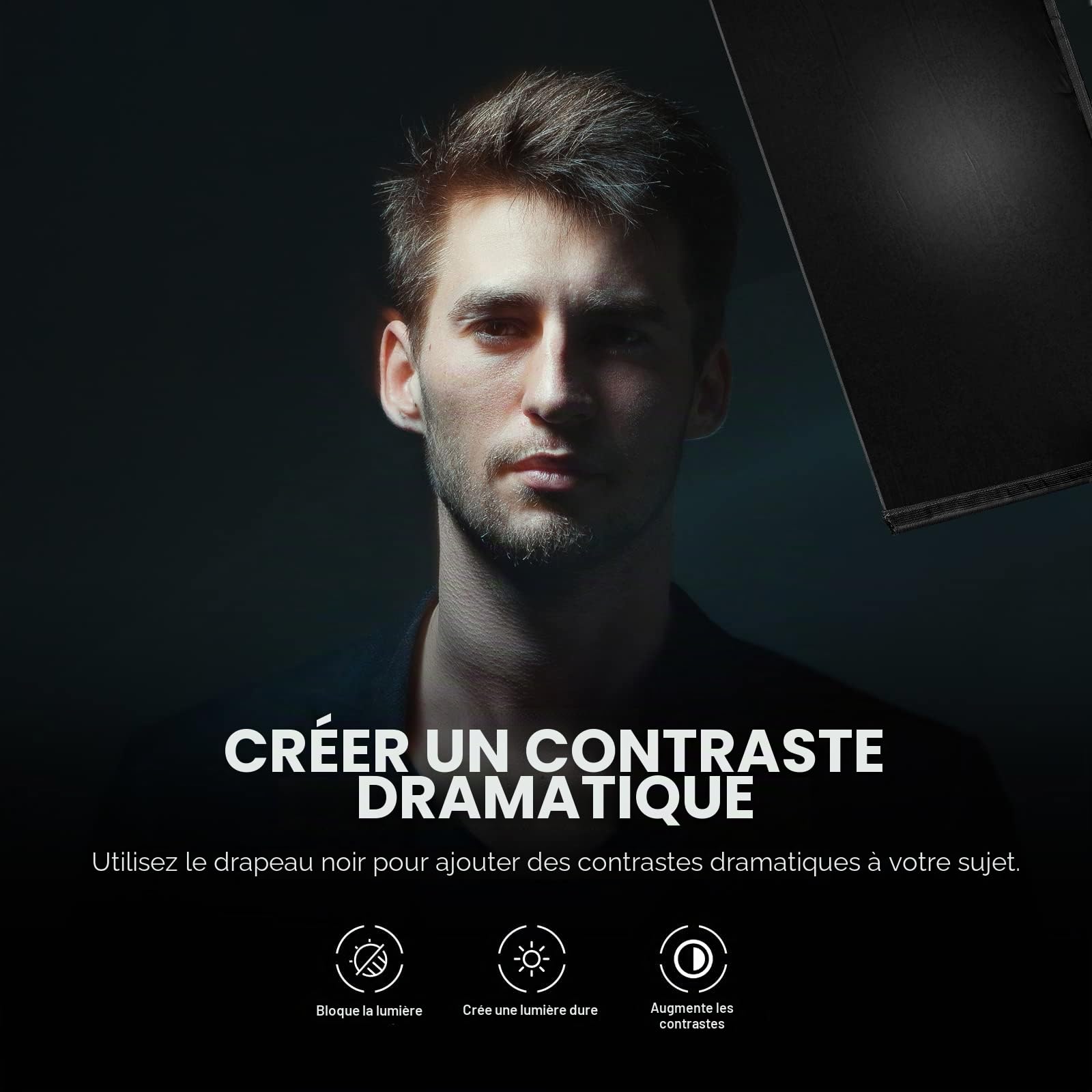 Neewer SF4560F Kit de Drapeau Pliable 5 en 1 pour Photographie, réflecteur, modificateur de lumière, pour Effets Doux, diffusés et Lumineux, Sac de Transport Inclus, 45 x 60 cm