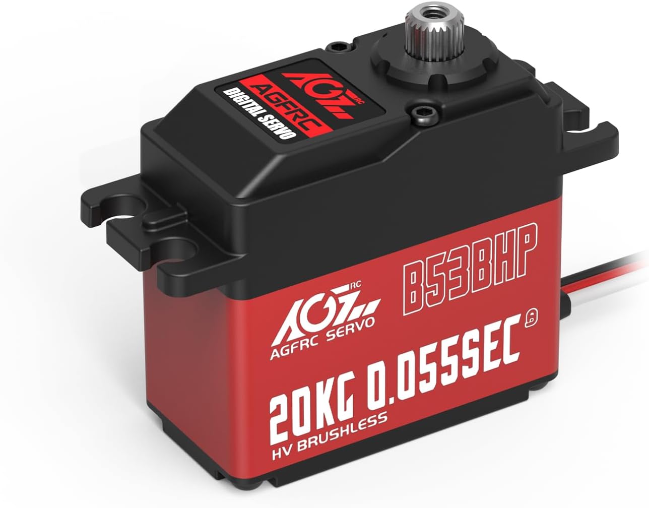 AGFRC High-Speed Brushless Steering RC-Servo-Motor - 0.055Sec Upgraded Digital Servo with Metal Gear for 1/10 RC Car Boat Crawler(B53BHP V2)
