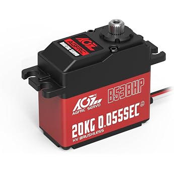 AGFRC Brushless High Speed Steering RC Servo Motor - 0.055s Digital Servo with Metal Gear for 1/10 RC Car Boat Crawler B53BHP V2