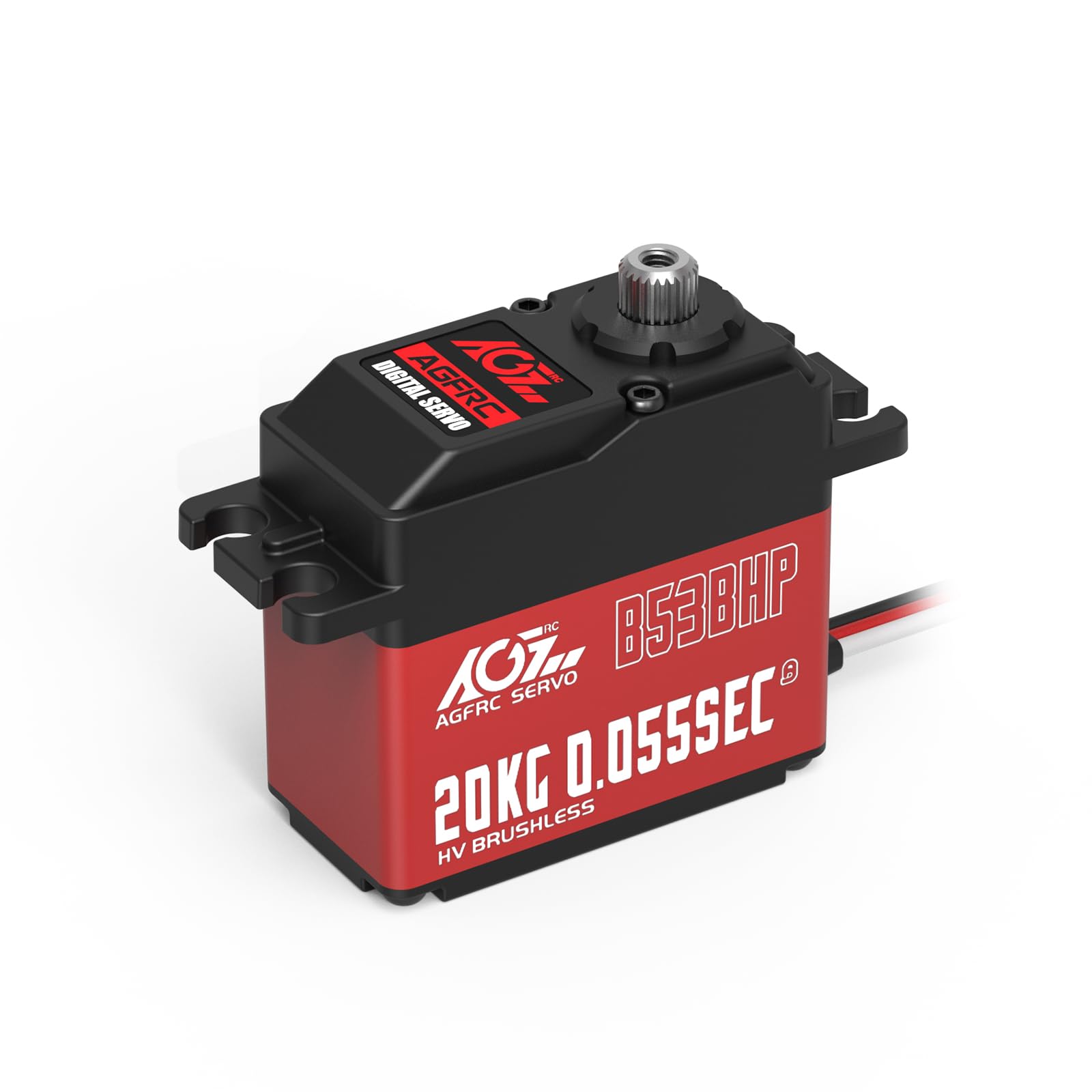 AGFRC High-Speed Brushless Steering RC-Servo-Motor - 0.055Sec Upgraded Digital Servo with Metal Gear for 1/10 RC Car Boat Crawler(B53BHP V2)