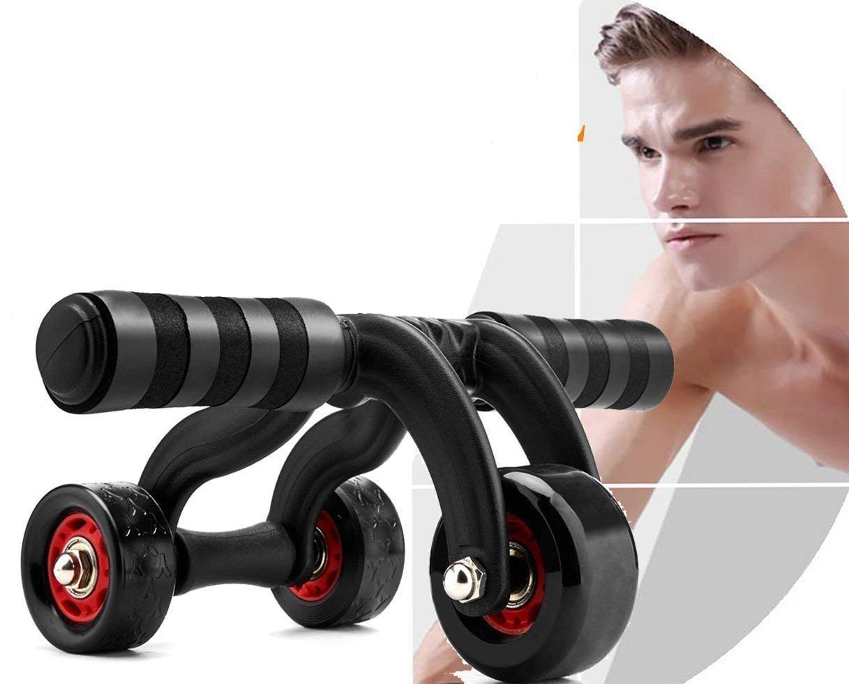 Ab Roller 3-Wheel for Abdominal and Stomach Exercise Fitness Training with Knee Mat, Black-image-34