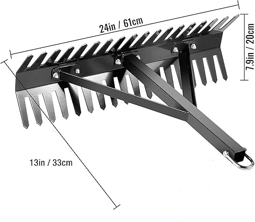Miniatura 7 de Rastrillo de estanque, herramienta de eliminación de malezas, cuchillas de acero rastrillo acuático de 16 a 32 pulgadas, cortador de malezas de lago